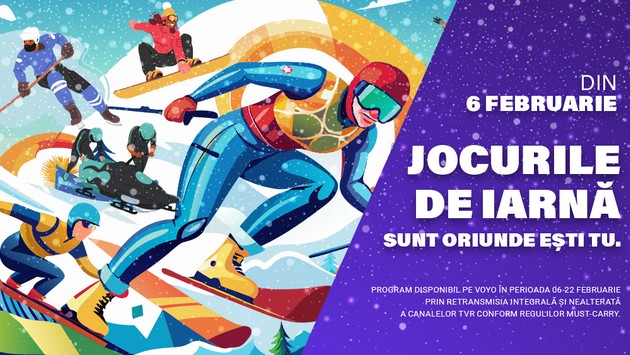 Din 6 februarie Jocurile de iarnă sunt oriunde ești tu. VOYO îți dă acces LIVE la Jocurile de Iarnă de la Milano transmise de TVR în perioada 06–22 februarie