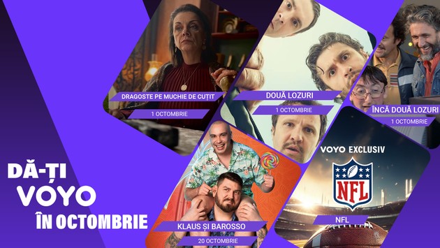 Dă-ți VOYO în octombrie! TĂTUȚU’, MasterChef – Restul e plăcere, Dragoste pe muchie de cuțit, Două lozuri, Încă două lozuri și Klaus & Barosso printre noutățile acestui sezon!